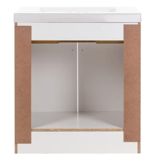 Everdean 31 in. Single Sink White Bath Vanity with White Cultured Marble Top (Assembled)